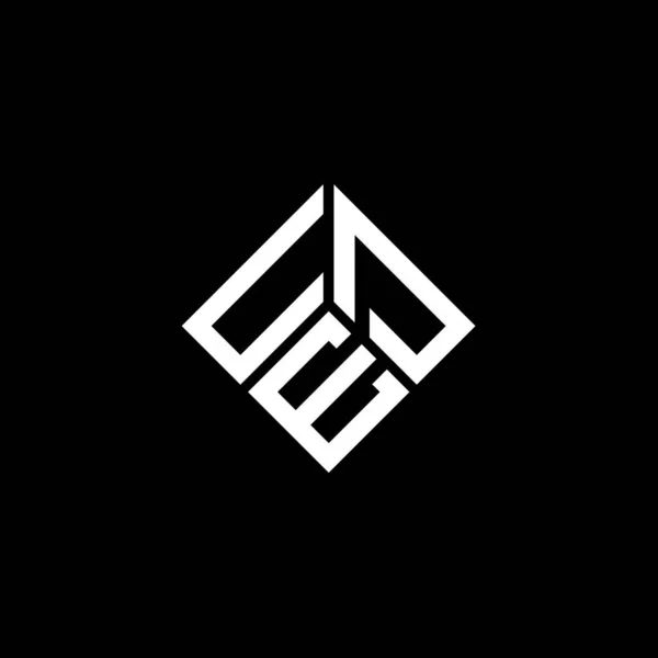 Ued Letter Logo Design Black Background Ued Creative Initials Letter — Stock Vector