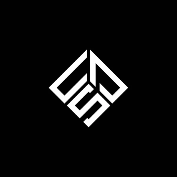 Usd Design Logotipo Carta Fundo Preto Usd Iniciais Criativas Letra — Vetor de Stock