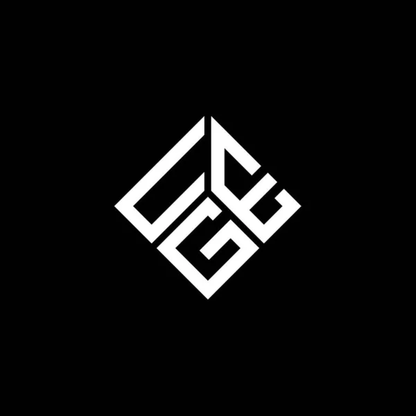 Diseño Del Logotipo Letra Uge Sobre Fondo Negro Uge Iniciales — Vector de stock