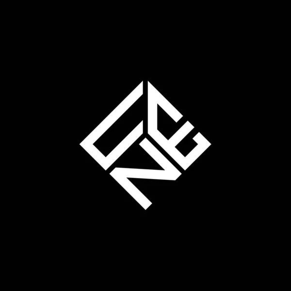 Σχεδιασμός Λογότυπου Une Μαύρο Φόντο Une Δημιουργικά Αρχικά Γράμμα Λογότυπο — Διανυσματικό Αρχείο