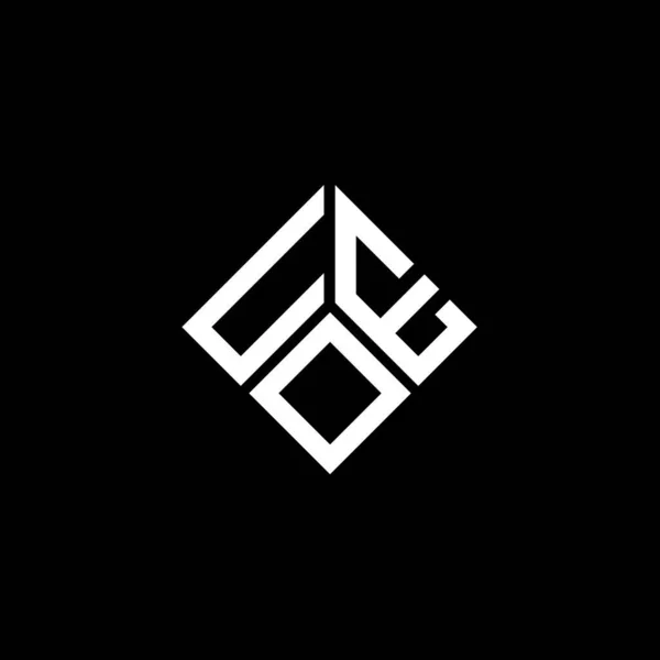 Uoe Design Logotipo Carta Fundo Preto Uoe Iniciais Criativas Conceito — Vetor de Stock