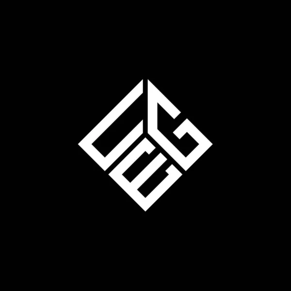 Ueg Design Logotipo Carta Fundo Preto Ueg Iniciais Criativas Conceito —  Vetores de Stock