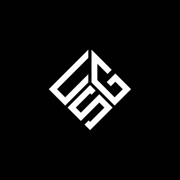 Diseño Del Logotipo Letra Usg Sobre Fondo Negro Usg Iniciales — Vector de stock