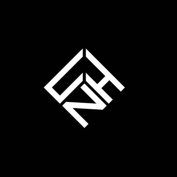 Літерний Дизайн Логотипу Unh Чорному Тлі Творчі Ініціали Unh Мають — стоковий вектор