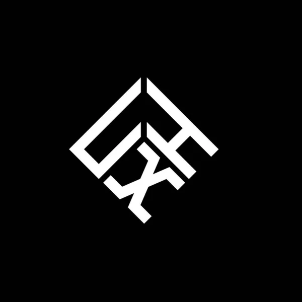 Uxh Letter Logo Design Black Background Uxh Creative Initials Letter — Stock Vector
