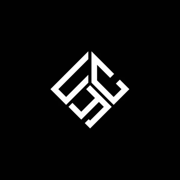 Diseño Del Logotipo Letra Uyc Sobre Fondo Negro Uyc Iniciales — Archivo Imágenes Vectoriales