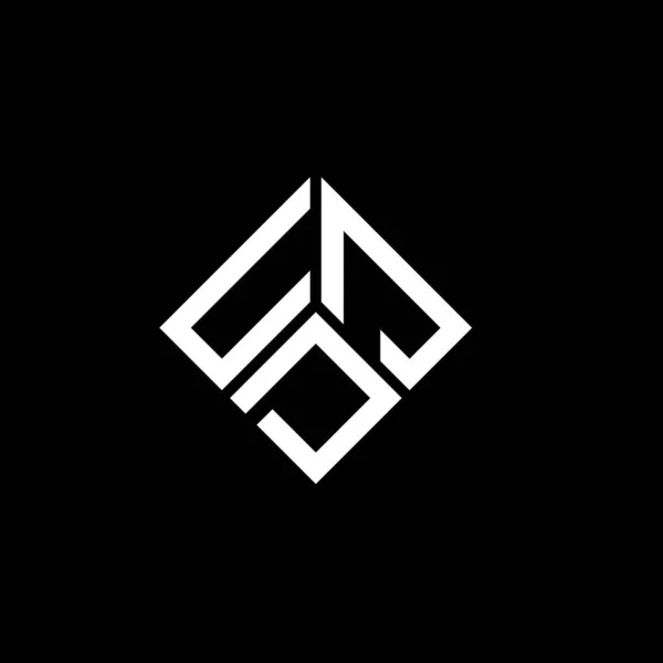 Logo Lettera Udj Design Sfondo Nero Udj Creativo Iniziali Lettera — Vettoriale Stock