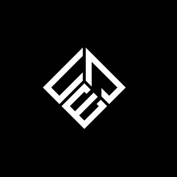 Uej Letter Logo Design Auf Schwarzem Hintergrund Uej Kreative Initialen — Stockvektor