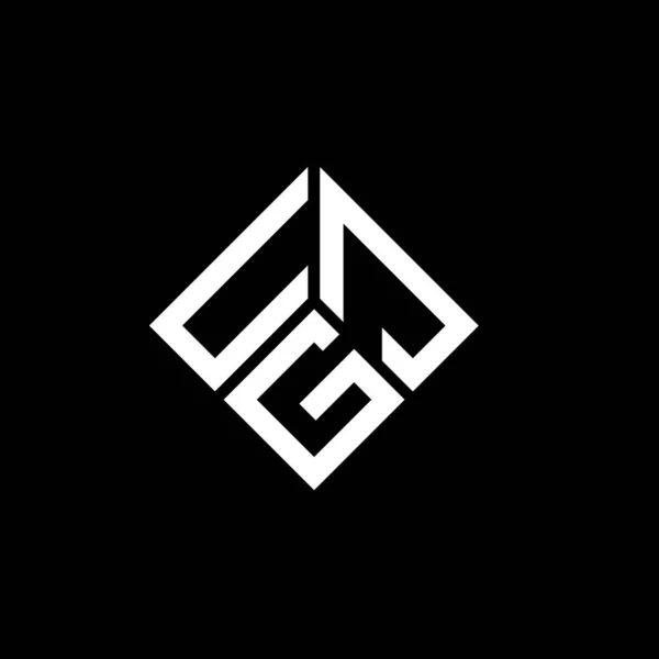 Diseño Del Logotipo Letra Ugj Sobre Fondo Negro Ugj Iniciales — Archivo Imágenes Vectoriales