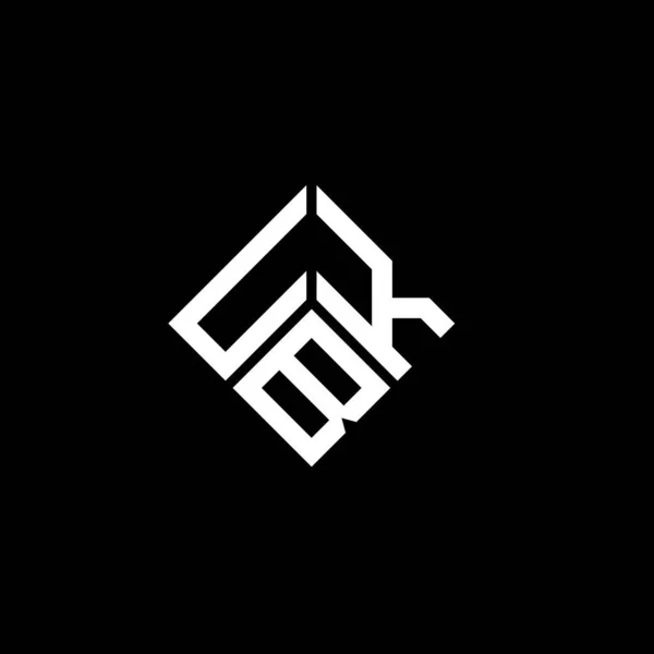 Diseño Del Logotipo Letra Ubk Sobre Fondo Negro Ubk Iniciales — Archivo Imágenes Vectoriales