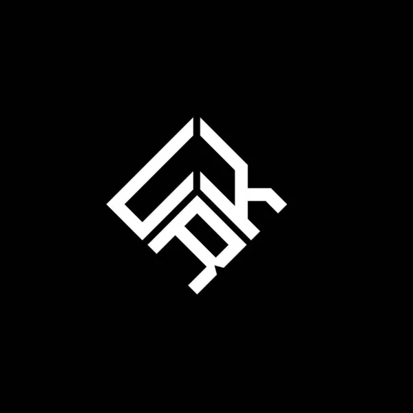 Urk Design Logotipo Carta Fundo Preto Urk Iniciais Criativas Conceito — Vetor de Stock