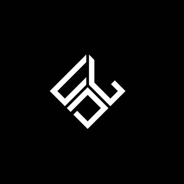 Diseño Del Logotipo Letra Udl Sobre Fondo Negro Udl Iniciales — Vector de stock