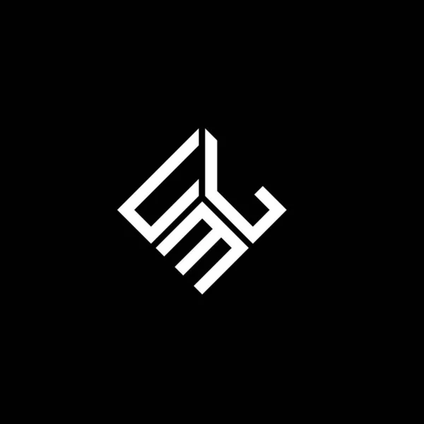 Logo Lettera Uml Sfondo Nero Logo Creativo Delle Iniziali Uml — Vettoriale Stock