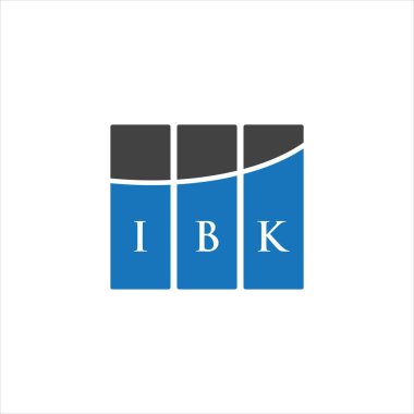 Beyazların arka planında IBK harf logosu tasarımı. IBK yaratıcı harflerin baş harfleri logo kavramı. IBK harf tasarımı.