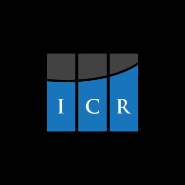 Beyaz arka planda ICR harf logosu tasarımı. ICR yaratıcı harflerin baş harfleri logo kavramı. ICR harf tasarımı.