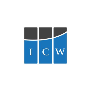 Beyaz arka planda ICW harf logosu tasarımı. ICW yaratıcı harflerin baş harfleri logo kavramı. ICW harf tasarımı.