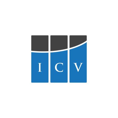 Beyaz arka planda ICV harf logosu tasarımı. ICV yaratıcı harflerin baş harfleri logo kavramı. ICV harf tasarımı.