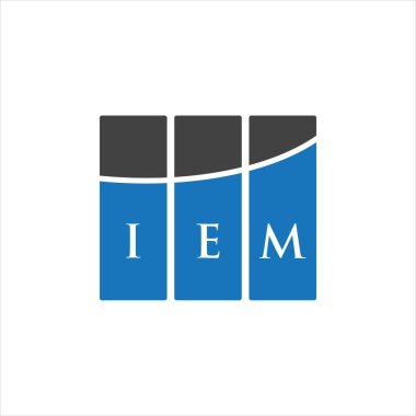 Beyaz arka planda IEM harf logosu tasarımı. IEM yaratıcı harflerin baş harfleri logo kavramı. IEM harf tasarımı.