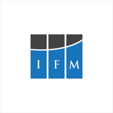 Beyaz arka planda IFM harf logosu tasarımı. IFM yaratıcı harflerin baş harfleri logo kavramı. IFM harf tasarımı.