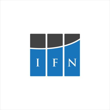 Beyaz arka planda IFN harf logosu tasarımı. IFN yaratıcı harflerin baş harfleri logo kavramı. IFN harf tasarımı.