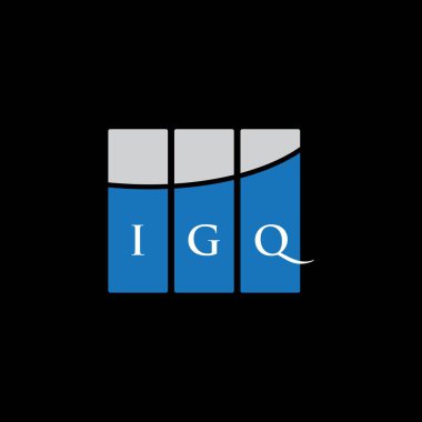 Beyaz arka planda IGQ harf logosu tasarımı. IGQ yaratıcı harflerin baş harfleri logo kavramı. IGQ harf tasarımı.