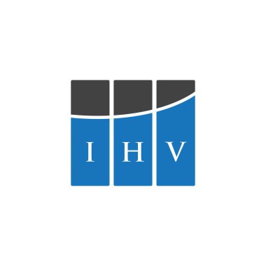 Beyazların arka planında IHV harf logosu tasarımı. IHV yaratıcı harflerin baş harfleri logo kavramı. IHV harf tasarımı.