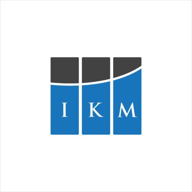 Beyazların arka planında IKM harf logosu tasarımı. IKM yaratıcı harflerin baş harfleri logo kavramı. IKM harf tasarımı.