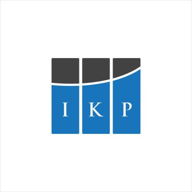 Beyazların arka planında IKP harf logosu tasarımı. IKP yaratıcı harflerin baş harfleri logo kavramı. IKP harf tasarımı.
