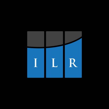 Beyazların arka planında ILR harfi logo tasarımı. ILR yaratıcı harf logosu konsepti. ILR harf tasarımı.
