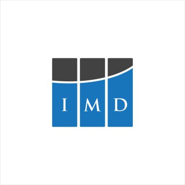 Beyazların arka planında IMD harf logosu tasarımı. IMD yaratıcı harflerin baş harfleri logo kavramı. IMD harf tasarımı.