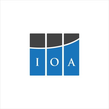 Beyazların arka planında IOA harf logosu tasarımı. IOA yaratıcı harfler logosu konsepti. IOA harf tasarımı.