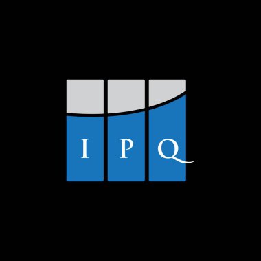 Beyaz arka planda IPQ harf logosu tasarımı. IPQ yaratıcı harflerin baş harfleri logo kavramı. IPQ harf tasarımı.