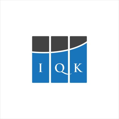 Beyaz arkaplanda IQK harf logosu tasarımı. IQK yaratıcı harflerin baş harfleri logo kavramı. IQK harf tasarımı.