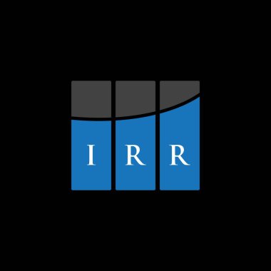 Beyaz arka planda IRR harfi logo tasarımı. IRR yaratıcı harf logosu konsepti. IRR harf tasarımı.