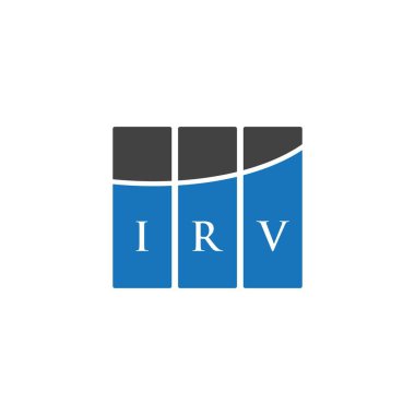 Beyaz arka planda IRV harf logosu tasarımı. IRV yaratıcı harf logosu konsepti. IRV harf tasarımı.