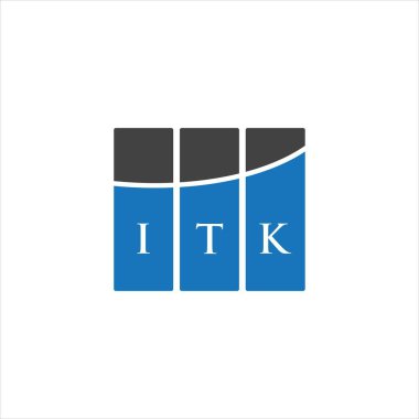 Beyaz arkaplanda ITK harf logosu tasarımı. ITK yaratıcı harflerin baş harfleri logo kavramı. ITK harf tasarımı.