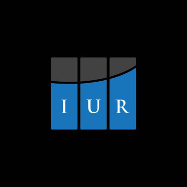 Beyazların arka planında IUR harf logosu tasarımı. IUR yaratıcı harf logosu konsepti. IUR harf tasarımı.