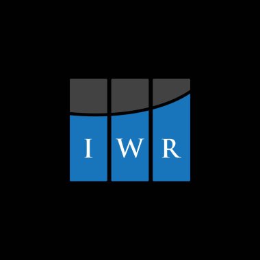 Beyazların arka planında IWR harf logosu tasarımı. IWR yaratıcı harflerin baş harfleri logo kavramı. IWR harf tasarımı.
