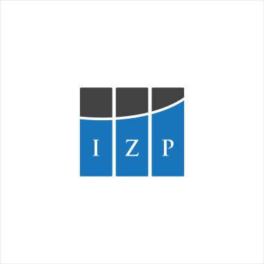 Beyaz arkaplanda IZP harf logosu tasarımı. IZP yaratıcı harflerin baş harfleri logo kavramı. IZP harf tasarımı.