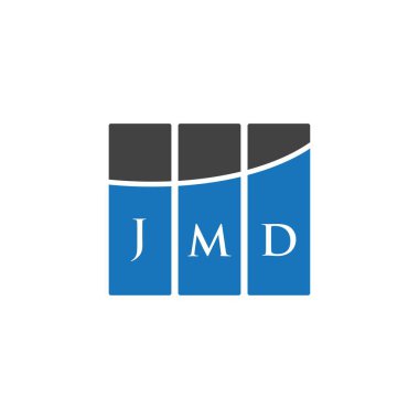 Beyaz arka planda JMD harf logosu tasarımı. JMD yaratıcı harflerin baş harfleri logo kavramı. JMD harf tasarımı.