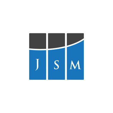 Beyaz arka planda JSM harf logosu tasarımı. JSM yaratıcı harflerin baş harfleri logo kavramı. JSM harf tasarımı.