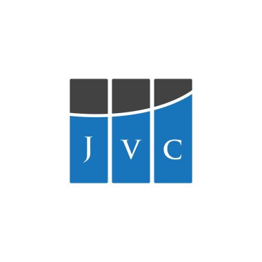 Beyaz arka planda JVC harf logosu tasarımı. JVC yaratıcı harflerin baş harfleri logo kavramı. JVC harf tasarımı.