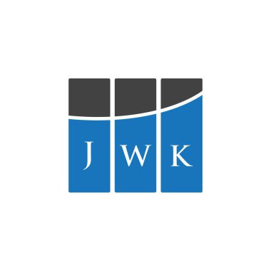 Beyaz arka planda JWK harf logosu tasarımı. JWK yaratıcı harflerin baş harfleri logo kavramı. JWK harf tasarımı.
