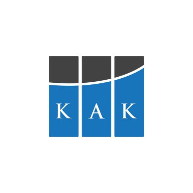 Beyaz arka planda KAK harfi logo tasarımı. KAK yaratıcı harflerin baş harfleri logo kavramı. KAK harf tasarımı.