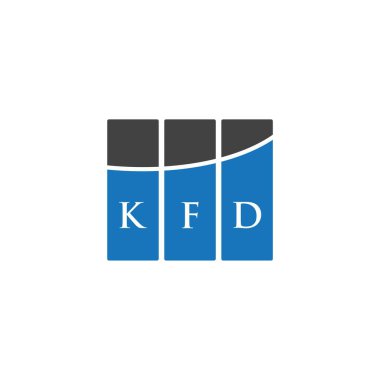 Beyaz arka planda KFD harf logosu tasarımı. KFD yaratıcı harflerin baş harfleri logo konsepti. KFD harf tasarımı.