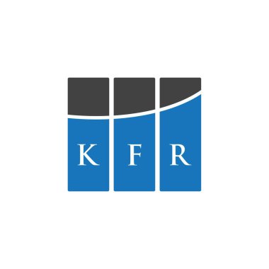 Beyazların arka planında KFR harfi logo tasarımı. KFR yaratıcı harflerin baş harfleri logo kavramı. KFR harf tasarımı.