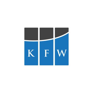Beyaz arka planda KFW harf logosu tasarımı. KFW yaratıcı harflerin baş harfleri logo kavramı. KFW harf tasarımı.