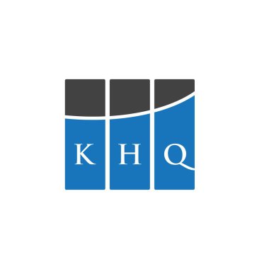 Beyazların arka planında KHQ harfi logo tasarımı. KHQ yaratıcı harflerin baş harfleri logo kavramı. KHQ harf tasarımı.