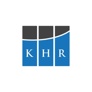 Beyazların arka planında KHR harf logosu tasarımı. KHR yaratıcı harflerin baş harfleri logo kavramı. KHR harf tasarımı.