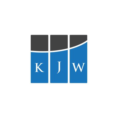 Beyazların arka planında KJW harfi logo tasarımı. KJW yaratıcı harflerin baş harfleri logo kavramı. KJW harf tasarımı.